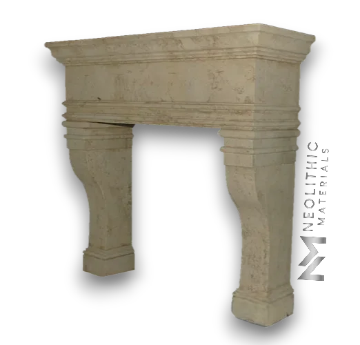 Limestone Fireplace Mantel - Image 3
